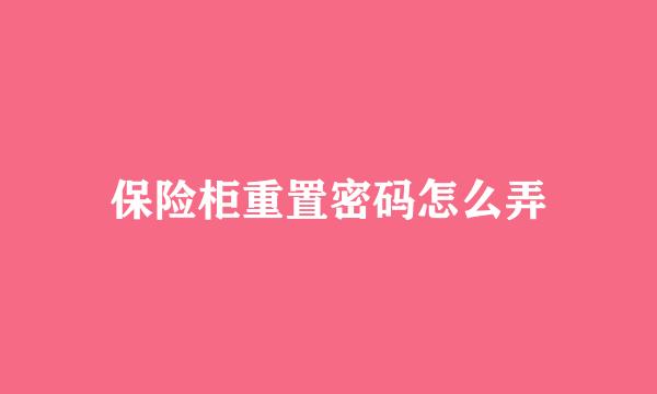 保险柜重置密码怎么弄