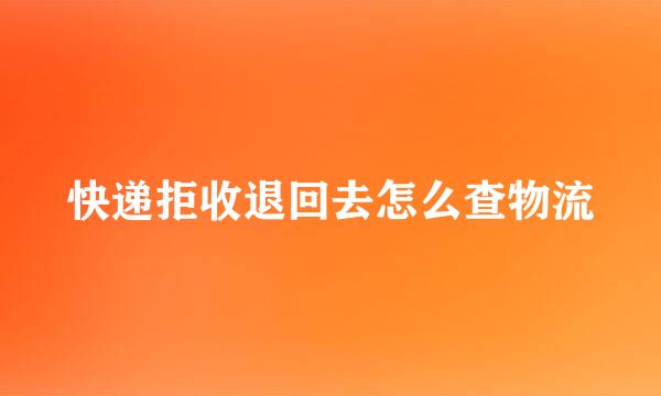 快递拒收退回去怎么查物流