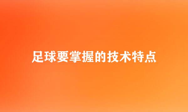 足球要掌握的技术特点