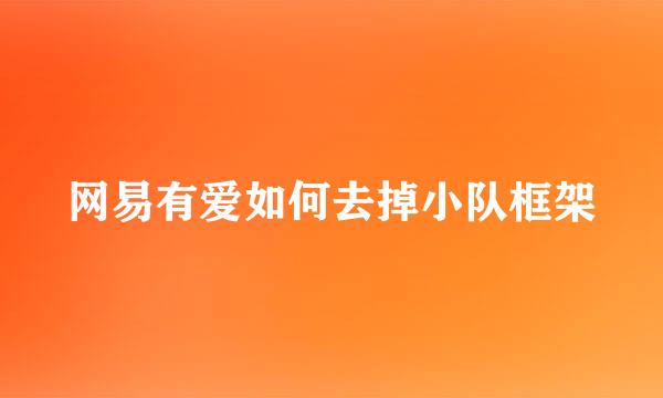 网易有爱如何去掉小队框架