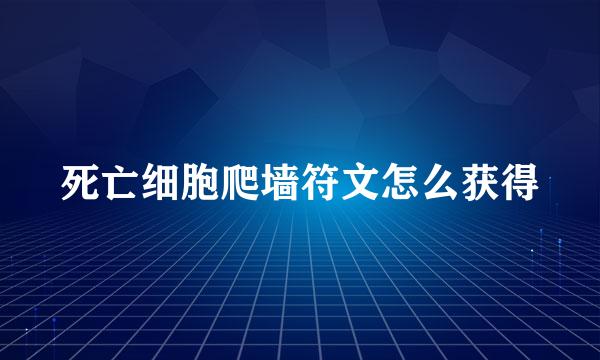 死亡细胞爬墙符文怎么获得