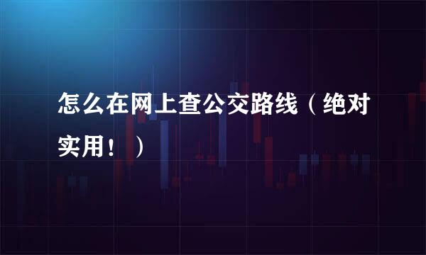 怎么在网上查公交路线（绝对实用！）