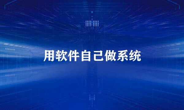 用软件自己做系统