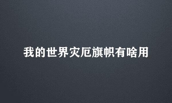 我的世界灾厄旗帜有啥用