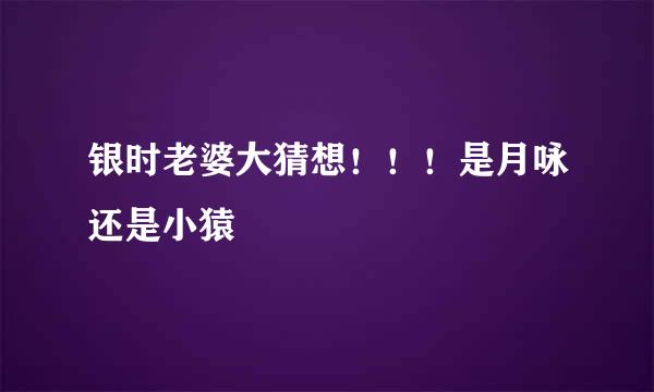 银时老婆大猜想！！！是月咏还是小猿