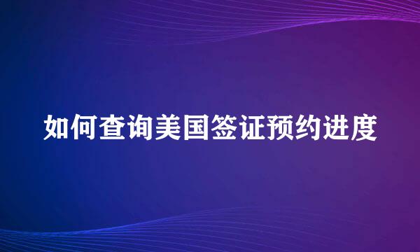 如何查询美国签证预约进度