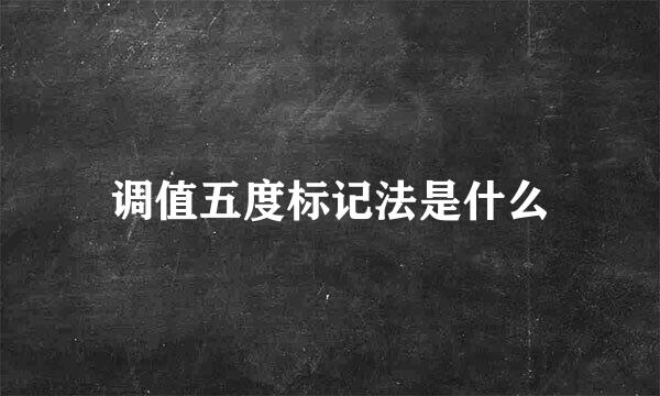 调值五度标记法是什么