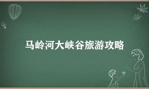 马岭河大峡谷旅游攻略