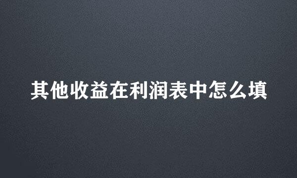 其他收益在利润表中怎么填