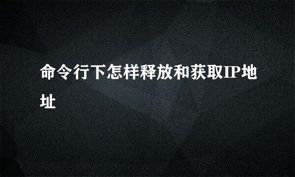 命令行下怎样释放和获取IP地址
