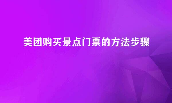美团购买景点门票的方法步骤