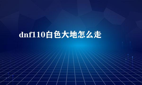 dnf110白色大地怎么走