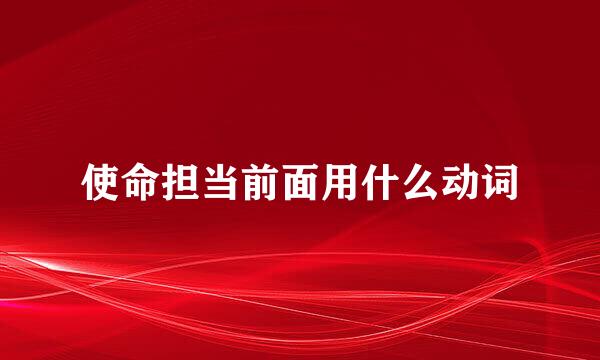 使命担当前面用什么动词
