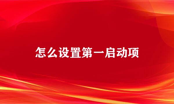 怎么设置第一启动项