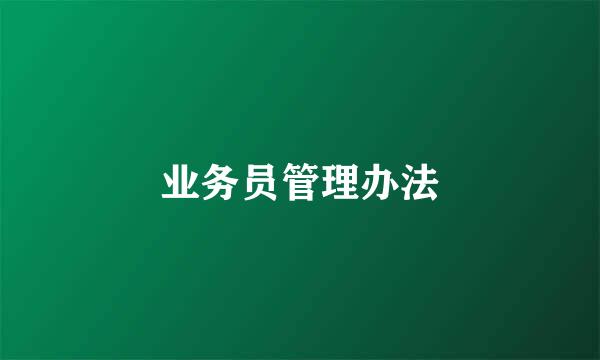 业务员管理办法