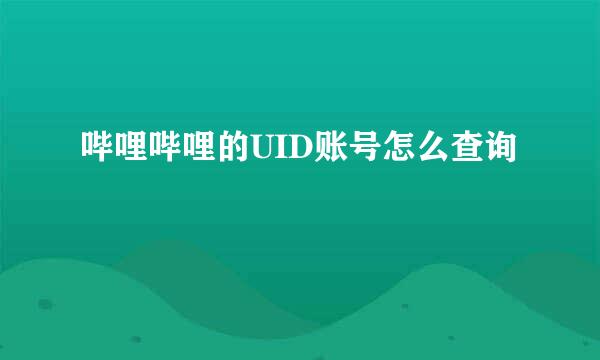 哔哩哔哩的UID账号怎么查询