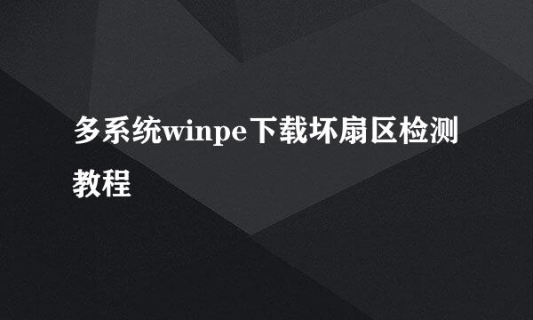多系统winpe下载坏扇区检测教程