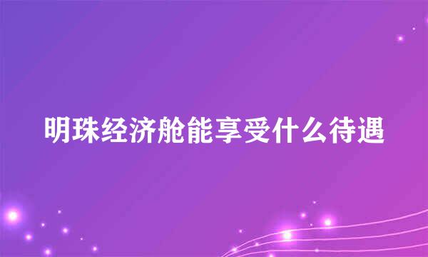 明珠经济舱能享受什么待遇