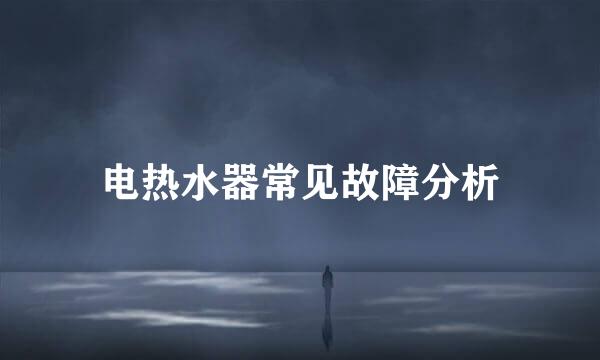 电热水器常见故障分析