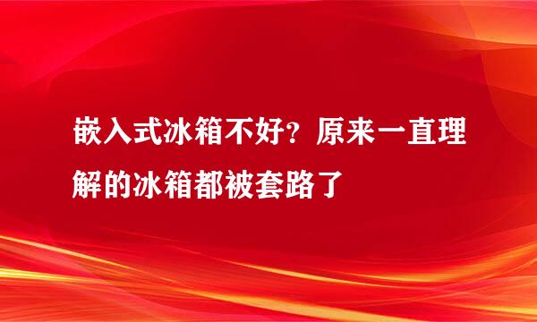 嵌入式冰箱不好？原来一直理解的冰箱都被套路了