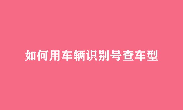 如何用车辆识别号查车型