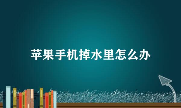 苹果手机掉水里怎么办