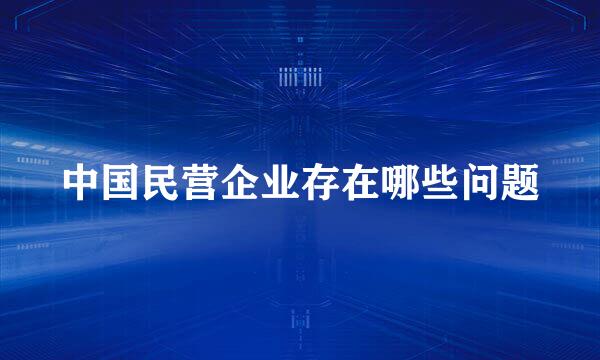 中国民营企业存在哪些问题