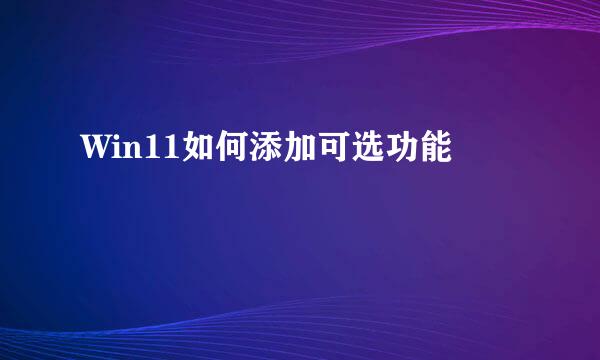 Win11如何添加可选功能