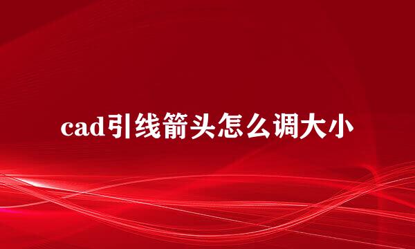 cad引线箭头怎么调大小