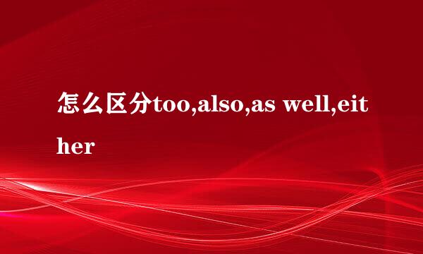 怎么区分too,also,as well,either