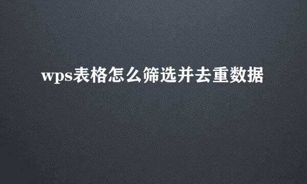 wps表格怎么筛选并去重数据