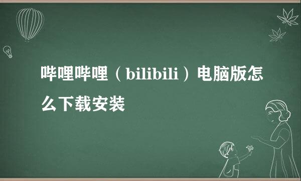 哔哩哔哩（bilibili）电脑版怎么下载安装