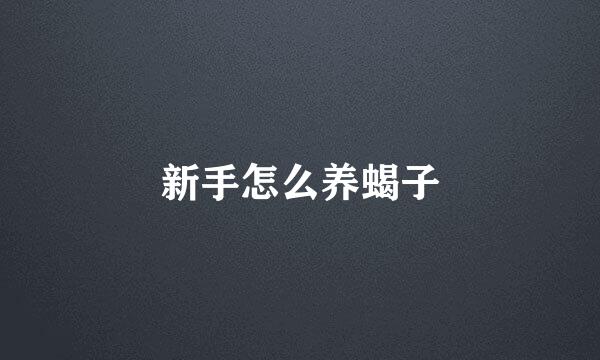 新手怎么养蝎子