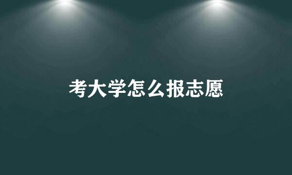 考大学怎么报志愿