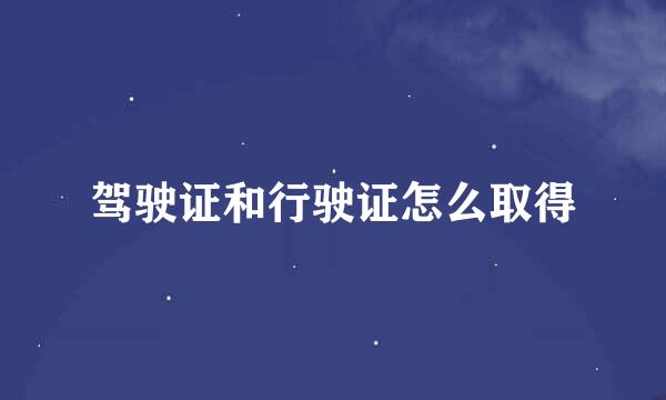 驾驶证和行驶证怎么取得