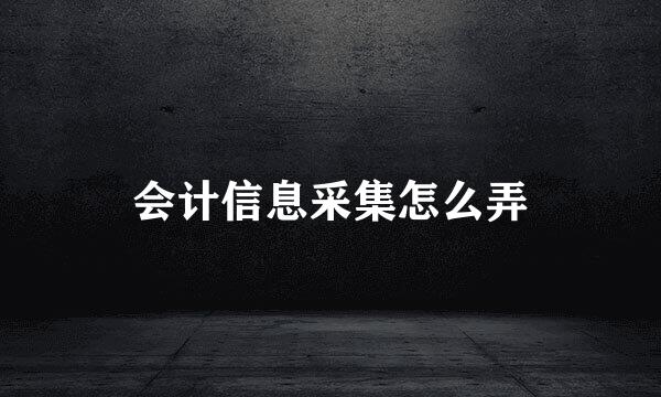 会计信息采集怎么弄
