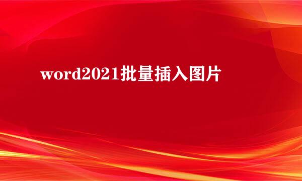 word2021批量插入图片