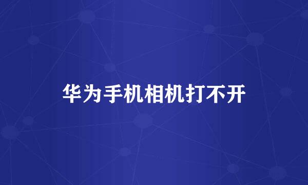 华为手机相机打不开