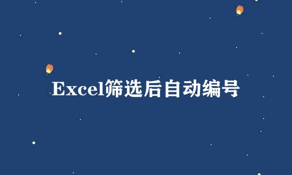 Excel筛选后自动编号