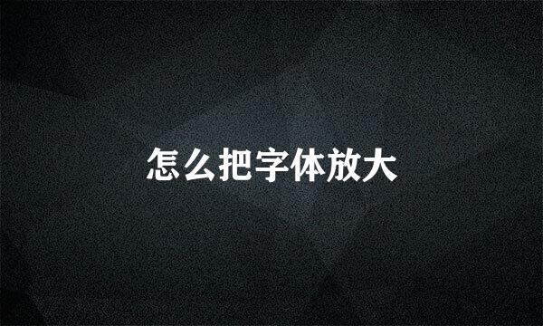怎么把字体放大