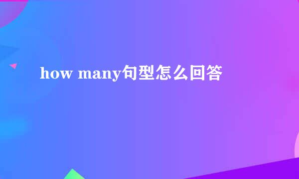how many句型怎么回答