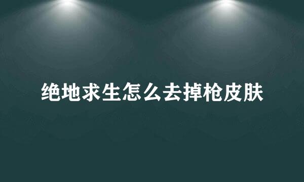绝地求生怎么去掉枪皮肤