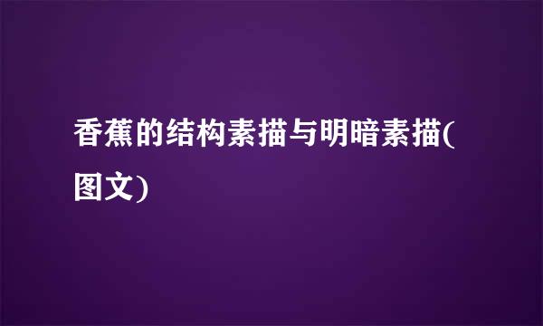 香蕉的结构素描与明暗素描(图文)