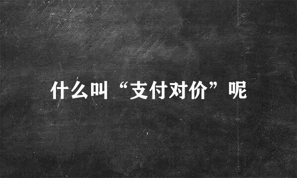 什么叫“支付对价”呢