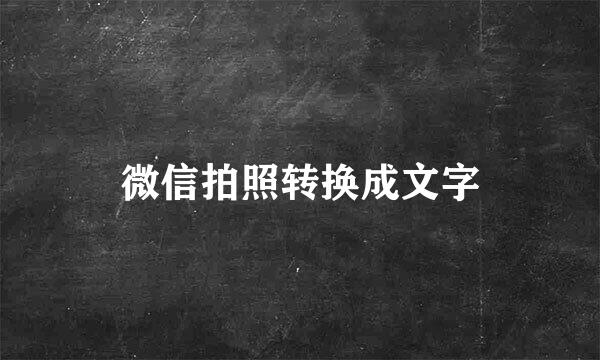 微信拍照转换成文字