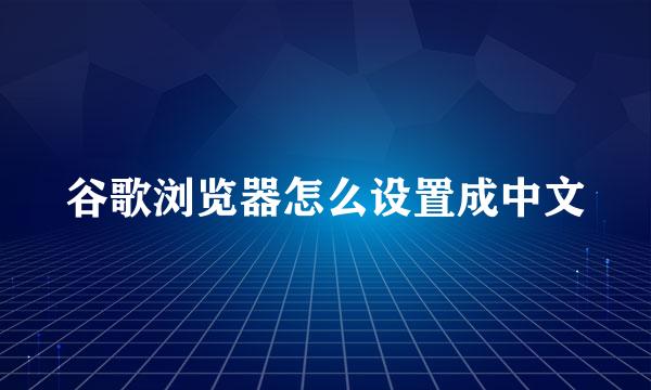谷歌浏览器怎么设置成中文