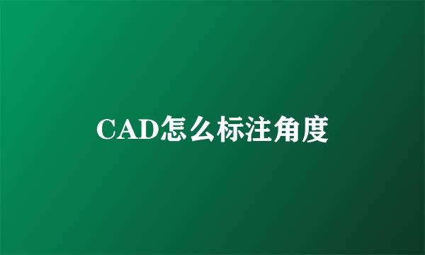 CAD怎么标注角度