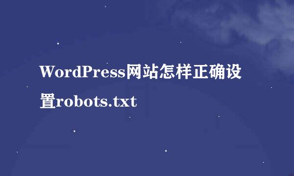 WordPress网站怎样正确设置robots.txt