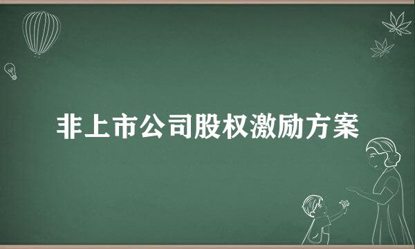 非上市公司股权激励方案