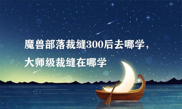 魔兽部落裁缝300后去哪学，大师级裁缝在哪学